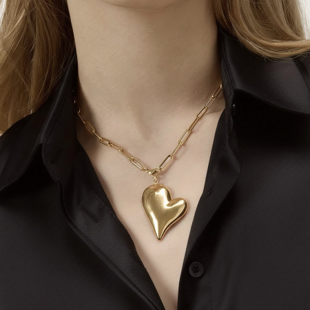 colier cu pandantiv inima din otel inoxidabil [1]