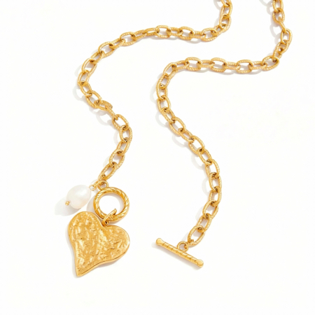 Coliere cu pandantiv - Colier pandantiv inima si perla Iriss