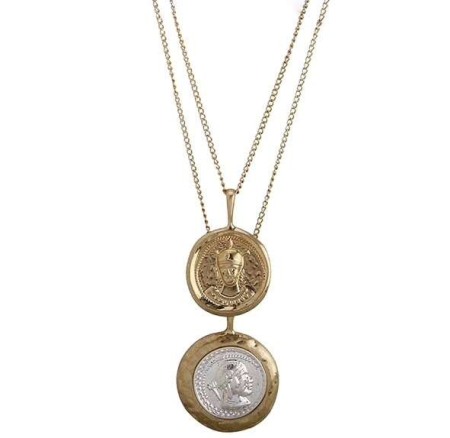 Chokers si coliere - Lant pandantiv moneda