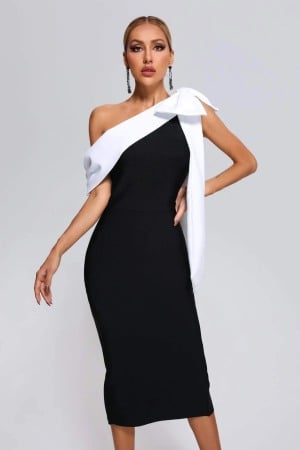 Rochii - rochie alb si negru