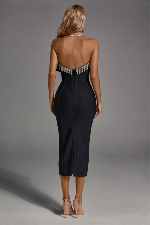 rochie midi neagra Yolanda [2]