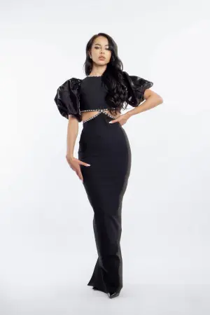 Rochii - Rochie neagra cristale Kimberly