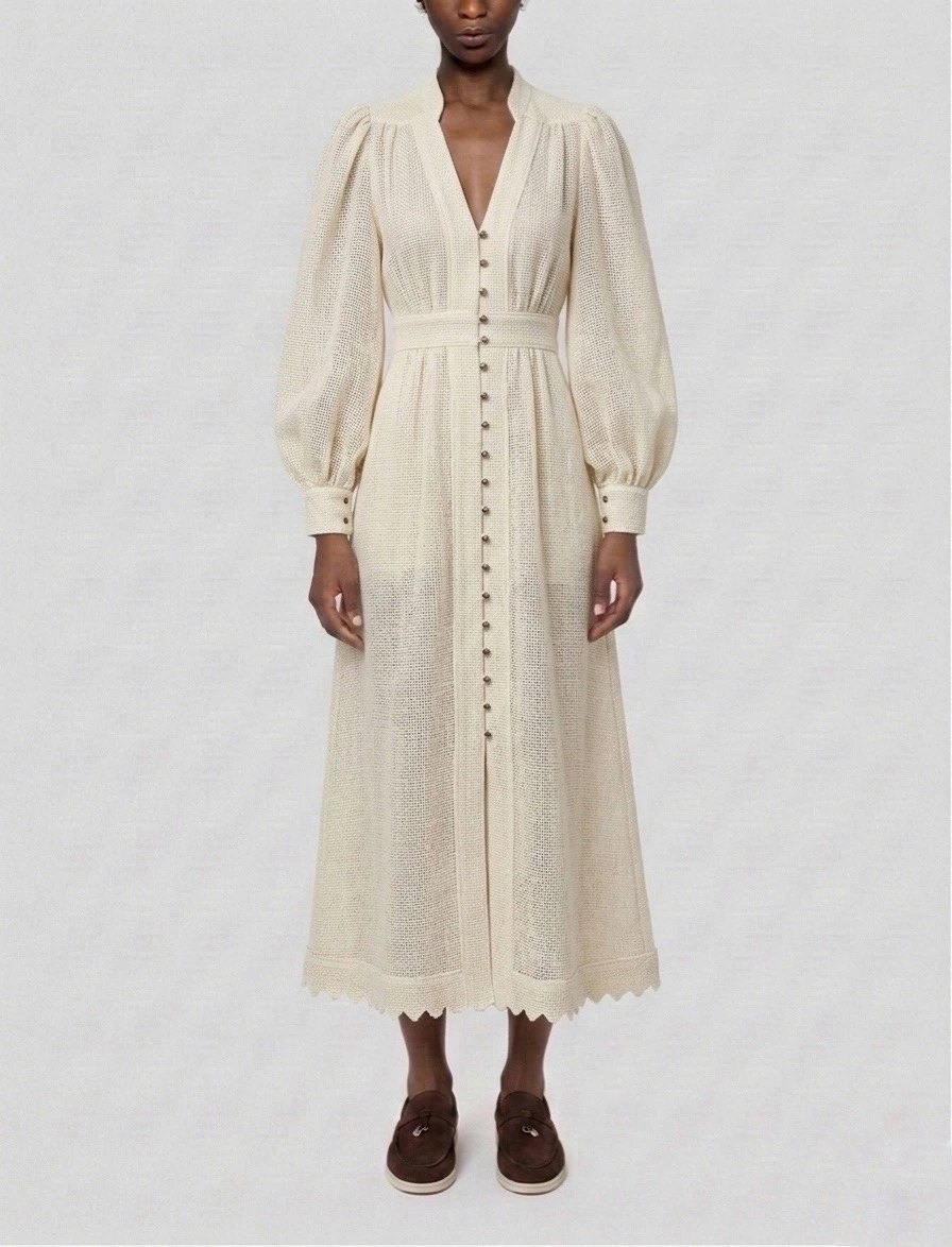 Rochii - rochie midi din in premium Malenna