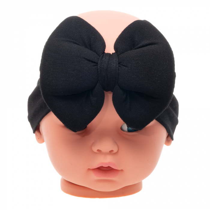 Set 3 piese bebe turban si 2 bentite Negru [3]