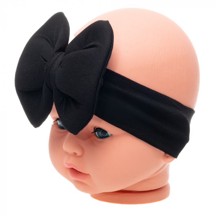 Set 3 piese bebe turban si 2 bentite Negru [2]