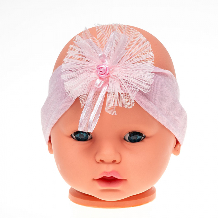 Set 2 piese bebe bentita si o pereche de sosete model floricica roz [6]