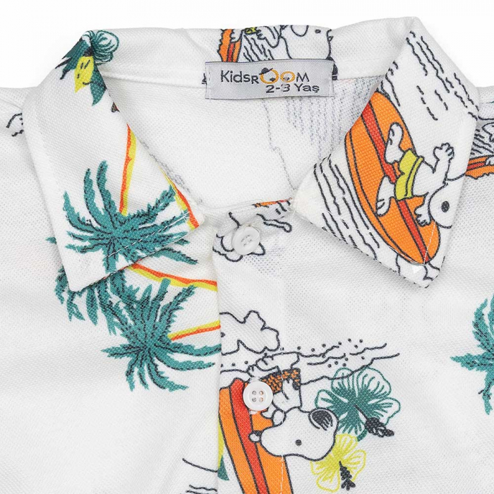 costum pentru baieti Snoopy camasa si pantaloni scurti [9]