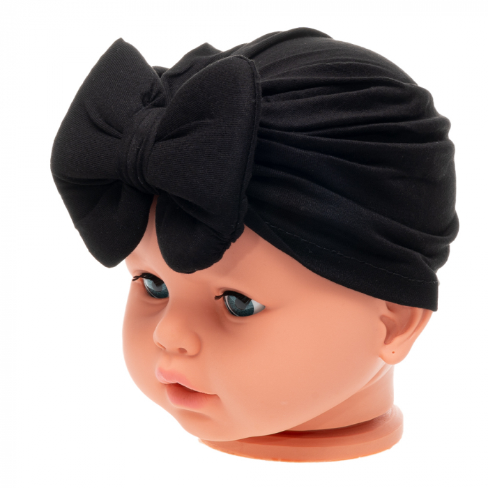 Set 3 piese bebe turban si 2 bentite Negru [6]