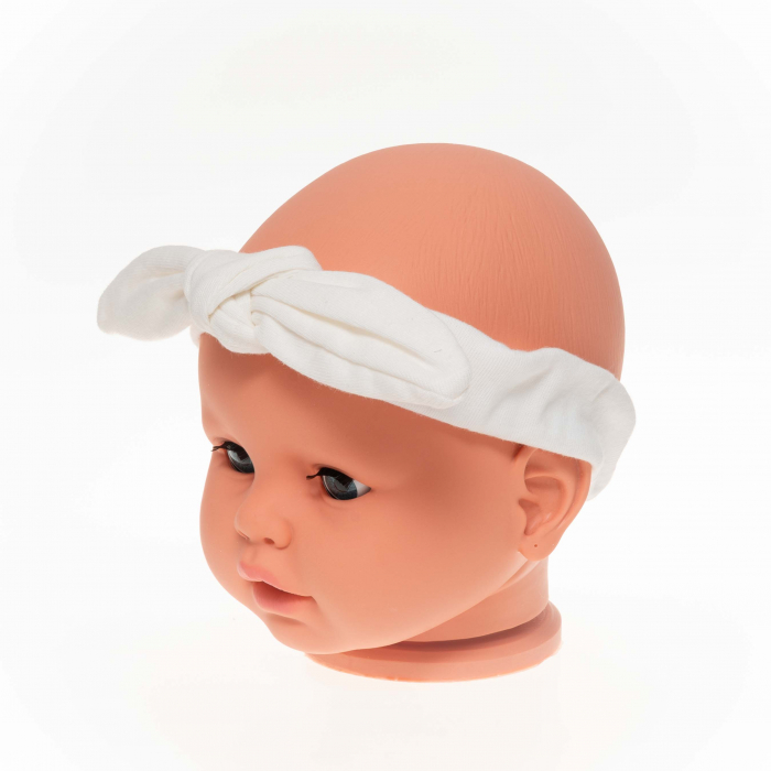 Bentiță bebe cu fundiță din bumbac organic [3]