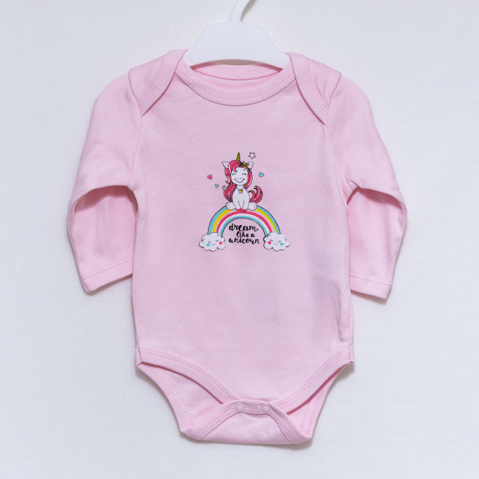 Body Unicorn, Moțat, material 100% bumbac, roz [4]