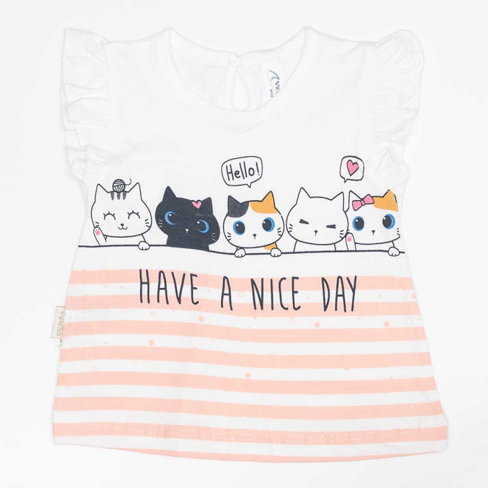 set de vara bebe Pisicute tricou si pantaloni scurti [3]