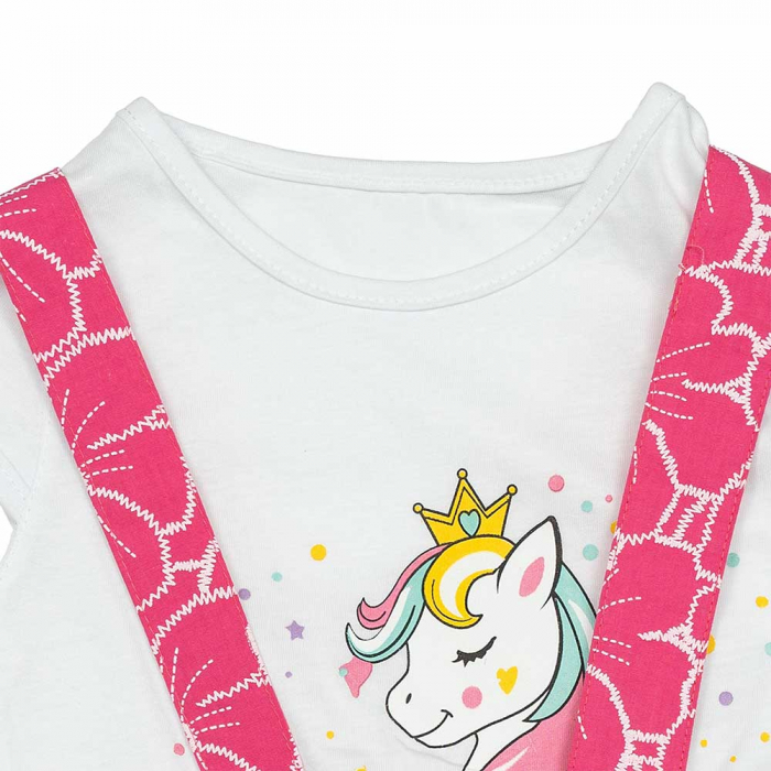 Set de vara fete Unicorn tricou si fustita tip sarafan [3]