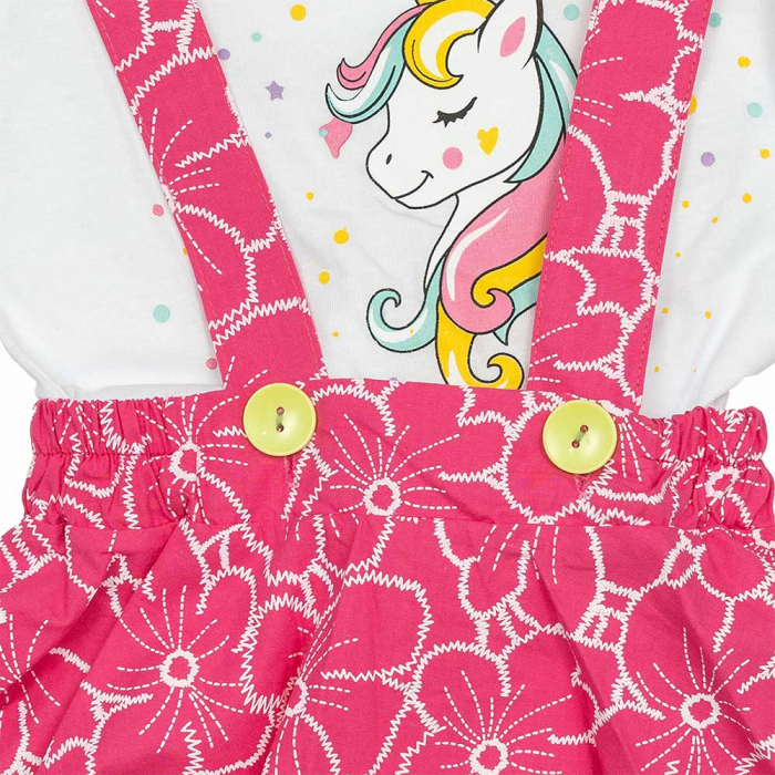 Set de vara fete Unicorn tricou si fustita tip sarafan [2]