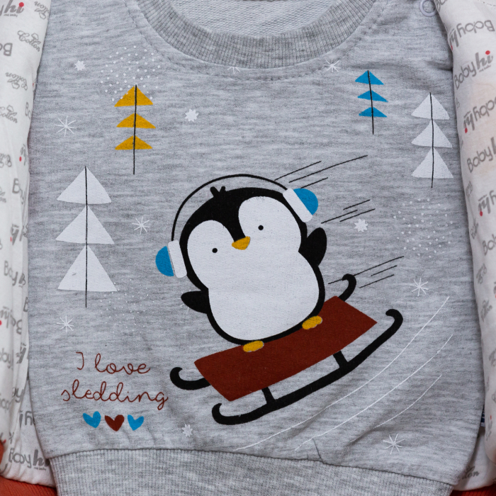 Set 3 piese copii vesta cu bluza si pantaloni Pinguin [4]