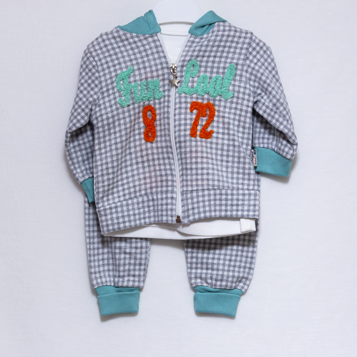 Compleu de 3 Piese pentru Copii 872-Hanorac Bluza Pantaloni [4]