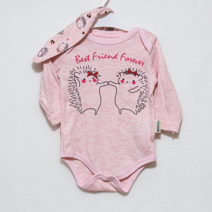 Set de 3 Piese pentru Fetițe Arici- Pantaloni, Body și Bavetica [2]