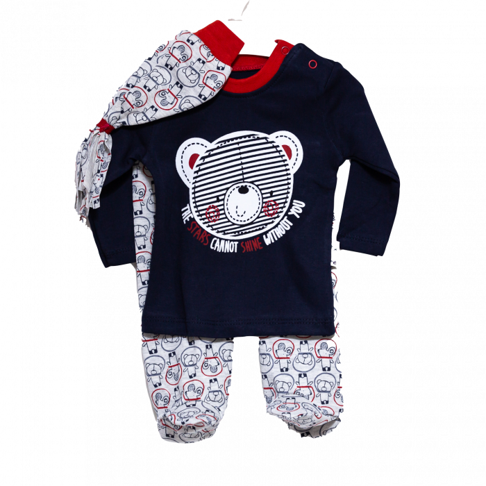 Compleu bebe caciulita bluza pantaloni Bear [2]