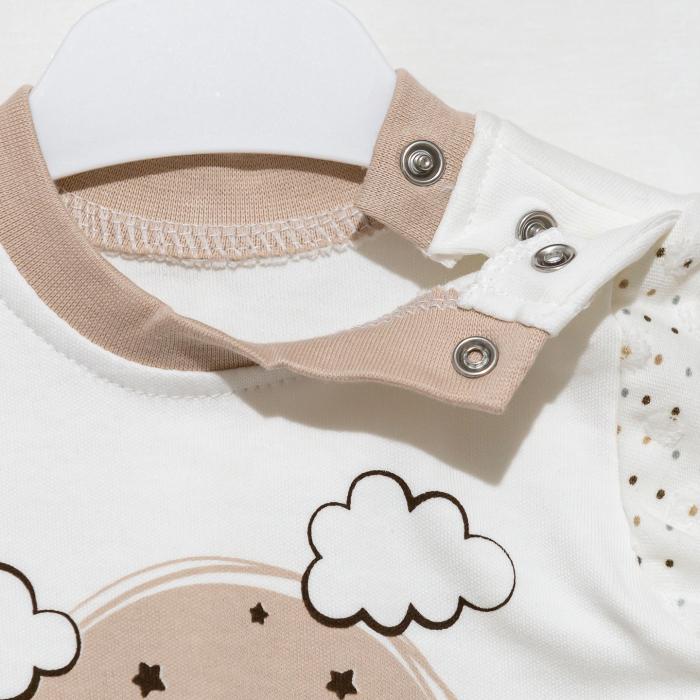 Set 3 piese bebe caciulita cu bluza si pantaloni Hello [4]