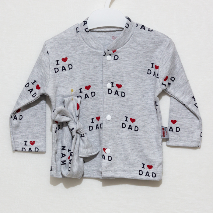 Compleu bebe bentita cu bluza si pantaloni I Love Dad [4]