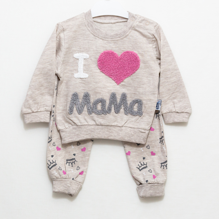Set 2 piese copii I love mama bluza si pantaloni [5]