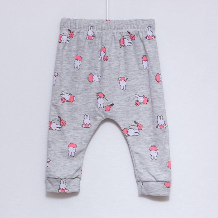 Set Bebe Fetiță Iepuras- Body, Pantaloni și Bavetica [2]