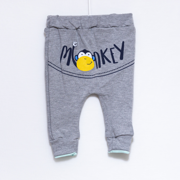 Compleu de 3 Piese pentru Copii Monkey-Caciulita Body Pantaloni [7]
