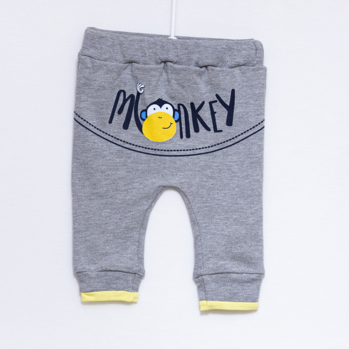 Compleu de 3 Piese pentru Copii Monkey-Caciulita Body Pantaloni [4]