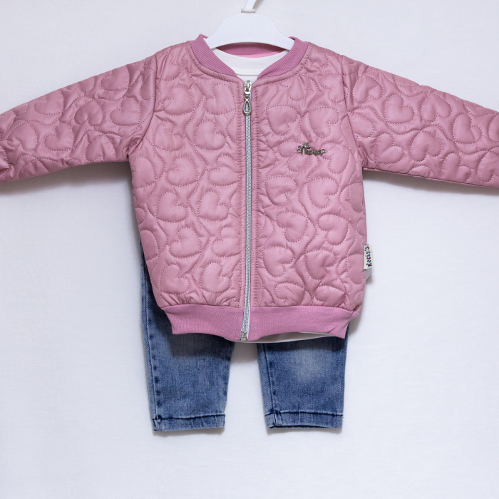 Set de 3 Piese pentru Fetițe - Jacheta, Bluza și Blugi [4]
