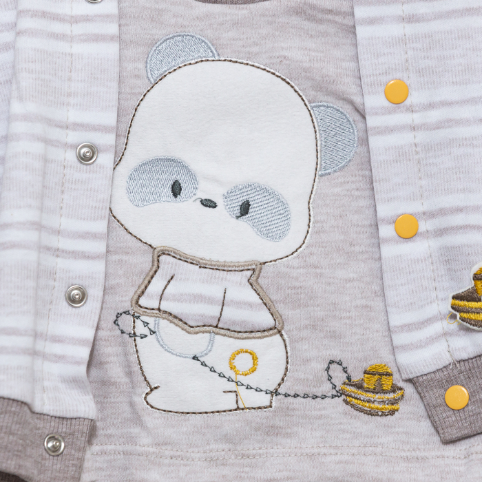 Compleu bebe hanorac cu bluza si pantaloni Ursulet [4]