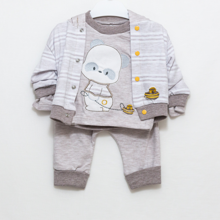 Compleu bebe hanorac cu bluza si pantaloni Ursulet [5]