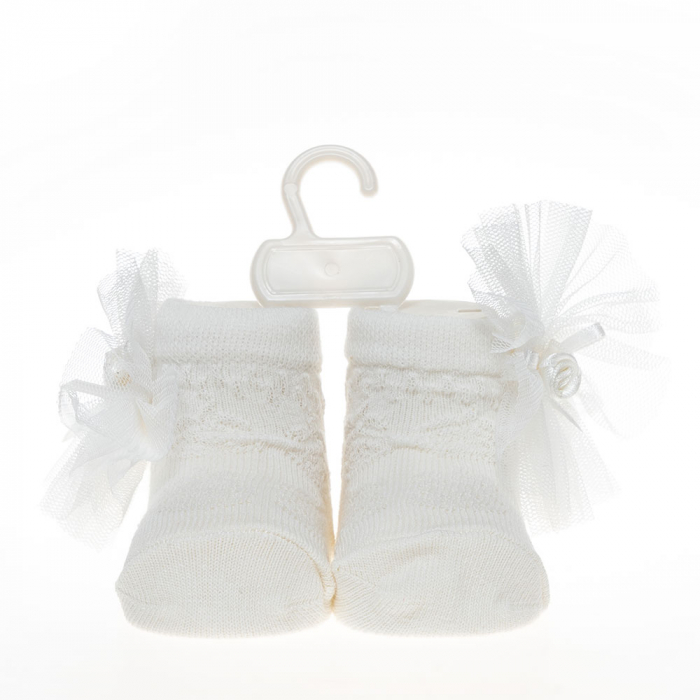 Set 2 piese bebe bentita si o pereche de sosete model floricica 0-6 luni [3]