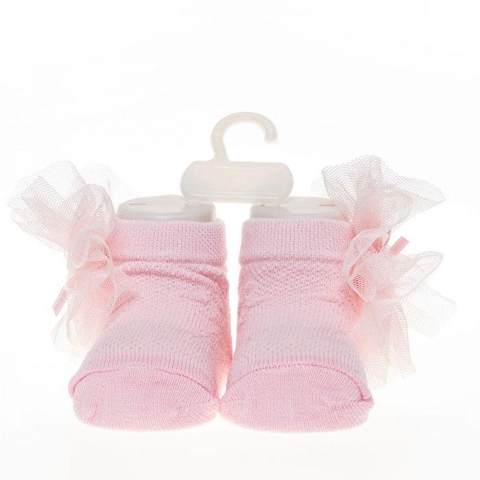 Set 2 piese bebe bentita si o pereche de sosete model fundita roz [4]
