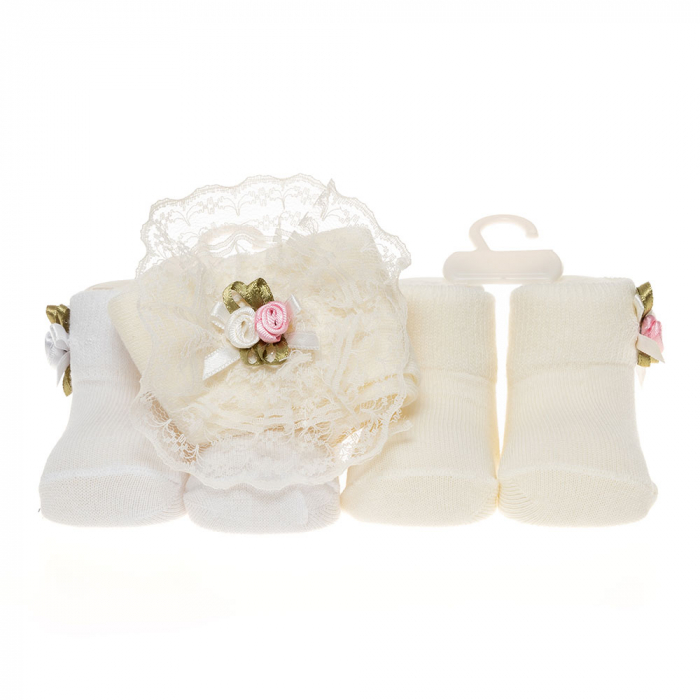 Set 3 piese bebe șosete și bentiță|Designuri Adorabile [5]