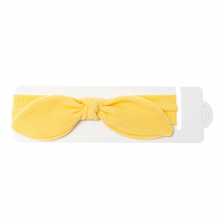 Bentita fetita cu fundita supradimensionata galben [1]