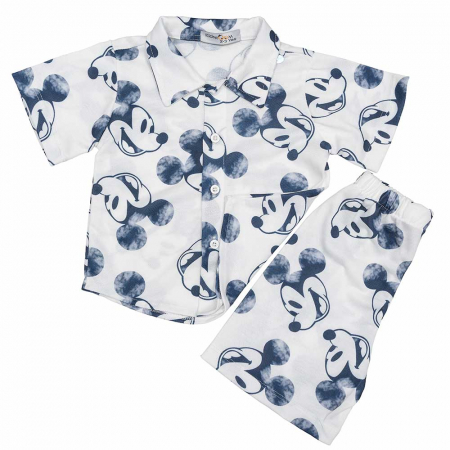 Compleuri - Set 2 piese - costum baieti Mickey Mouse camasa si pantaloni