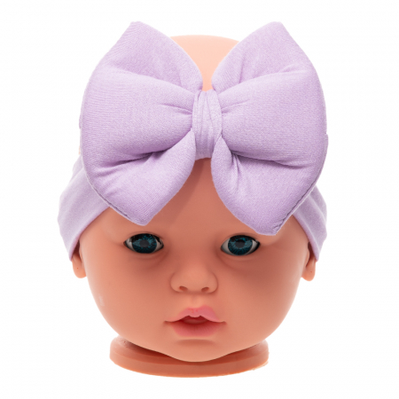 Set 3 piese bebe turban si 2 bentite Lila [2]