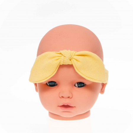 Bentita fetita cu fundita supradimensionata galben [0]