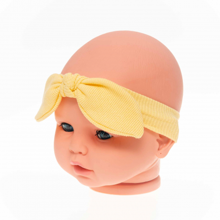 Bentita fetita cu fundita supradimensionata galben [2]