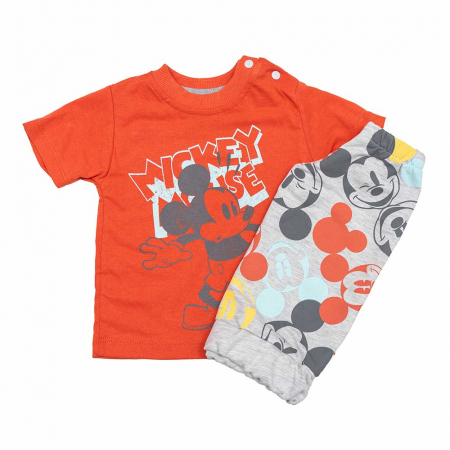 Compleuri - Set 2 piese - Costum pentru baieti Mickey Mouse tricou si pantaloni scurti