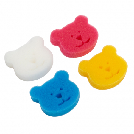 Halate-Prosoape baie - Set 4 buretei de baie bebe, model Ursulet, multicolor