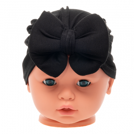 Set 3 piese bebe turban si 2 bentite Negru [6]