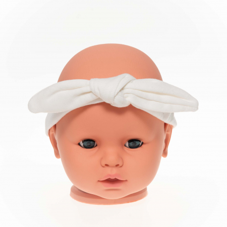 Acasă - Bentiță bebe cu fundiță din bumbac organic