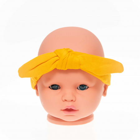 Acasă - Bentiță bebe cu fundiță din bumbac organic