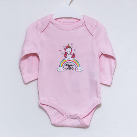 Body Unicorn, Moțat, material 100% bumbac, roz [3]