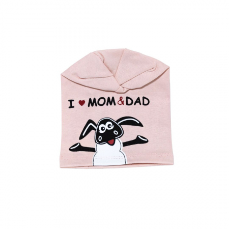Acasă - Căciuliță bebe I love Mom&Dad bumbac organic