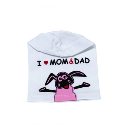 Acasă - Căciuliță bebe I love Mom&Dad bumbac organic