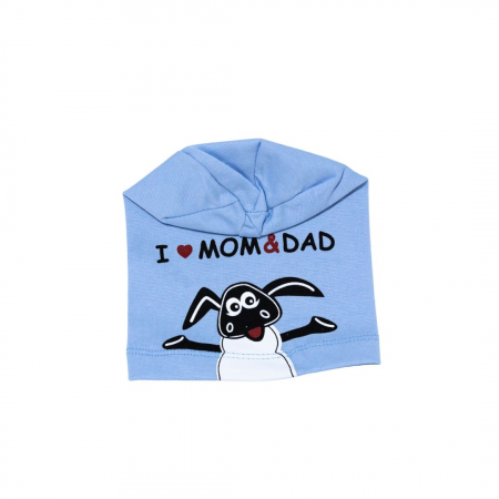 Acasă - Căciuliță bebe I love Mom&Dad bumbac organic