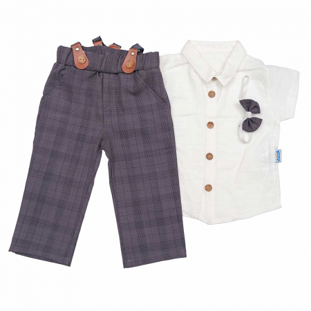 Compleuri - Set 2 piese - compleu baieti camasa papion pantaloni Peaky Blinders
