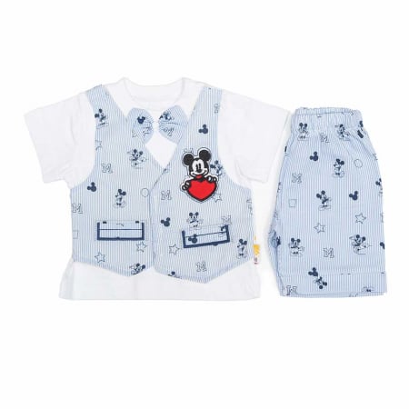 Compleuri - Set 2 piese - Compleu bebe Mickey Mouse Albastru