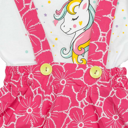 Set de vara fete Unicorn tricou si fustita tip sarafan [1]